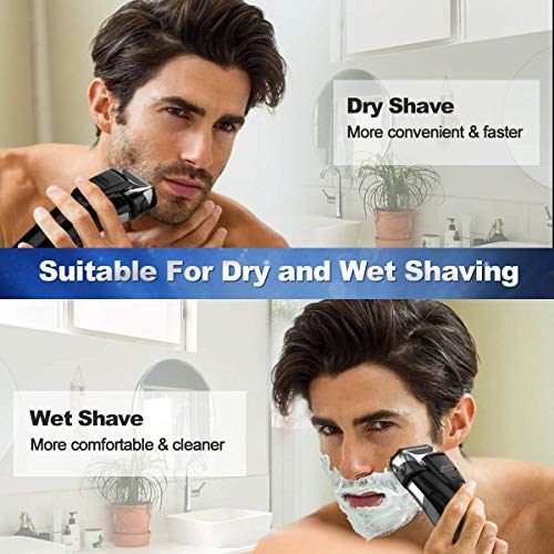 Electric Razor for Men ,Shavers for Men Dry Wet Rotary Shaver Waterproof ,USB Cordless Face Rechargeable Razors Travel Portable Grooming Kit5 - Thumbnail 5