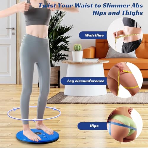 Image of Tummy Waist Twister Magnetic Disk Body Shapers Slimming Rotating Machine Ankle Body Aerobic Exercise Reflexology, 2 in 1 Abdominal ABS Exerciser Body for Women & Men, Blue