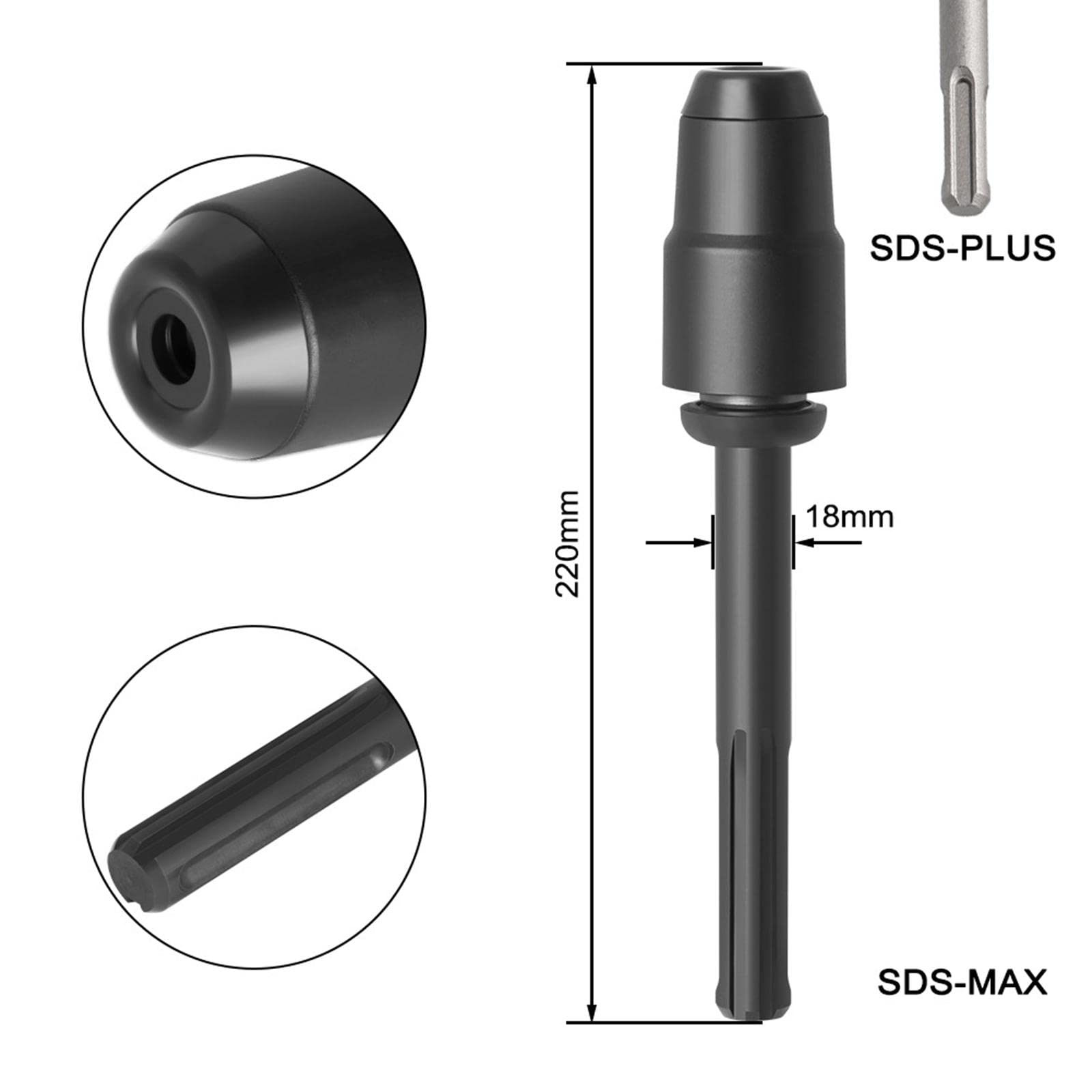 Zestaw 2 adapterów SDS Max na SDS Plus do wiertarek udarowych ze stali