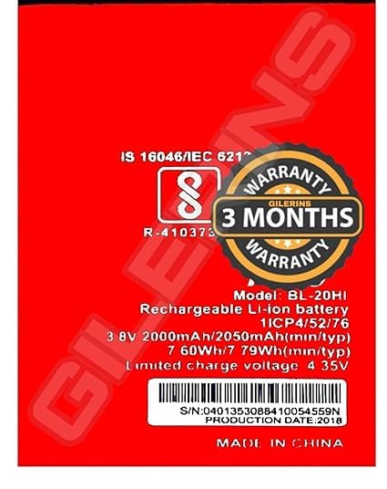 Image of Original BL-20HI Battery for itel-A23 Battery with 3 Month Warranty****(N00245)