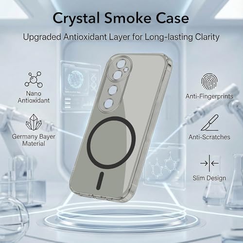 Image of Jkobi Lifetime Anti-Yellow MagSafe Compatible Clear Back Cover Case for Vivo T3 Ultra (Sleek Hard Crystal | Shockproof and Camera Protection)