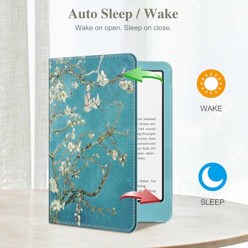 Image of Fintie Case for 7 inch /6.8 inch Kindle Paperwhite(12th /11th Generation-2024 /2021) and Kindle Colorsoft Signature Edition -Slim Foldable Stand Cover Auto Wake /Sleep for Paperwhite 2024, Blossom