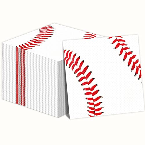 Image of gisgfim 50 Pcs Baseball Party Napkins Baseball Birthday Disposable Paper Napkins Sport Game Luncheon Napkin Supplies Decorations Favors for Kids Sport Theme Party