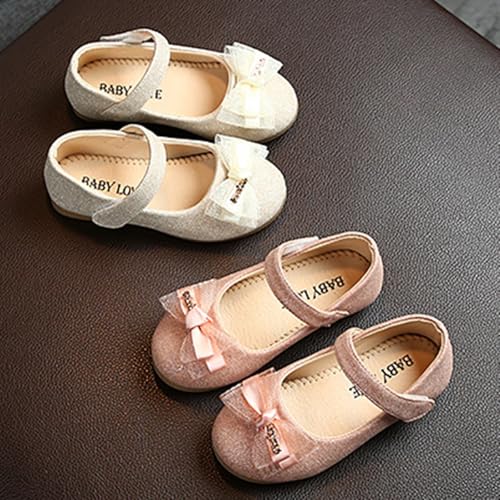 Toddler Girls Dress Shoes Mary Jane Ballet Soft Sole Comfortable Flat School Bowknot Princess Wedding Shoes4