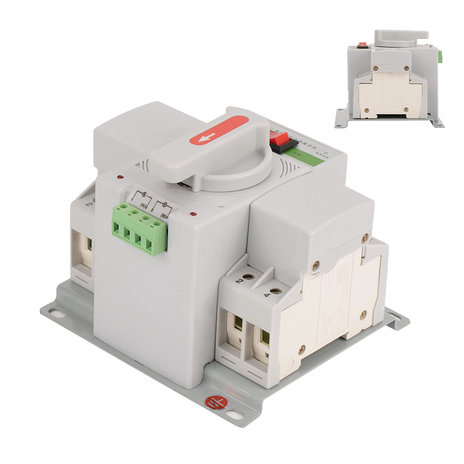 Interruttore di Commutazione della Sorgente Trasferimento Automatico Manuale Ats Contattore Fonti 63A Monofase 220V 1Pc 220V 63A 2P Mini Tosaerba Automatici a Doppia Alimentazione