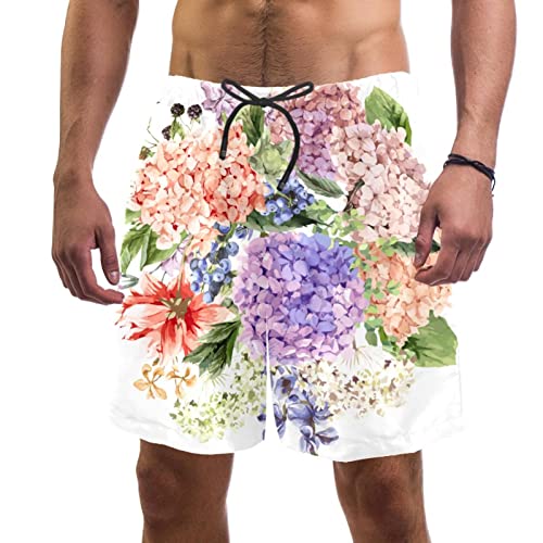 Maillots de bain pour hommes short de plage fleurs d'hortensia