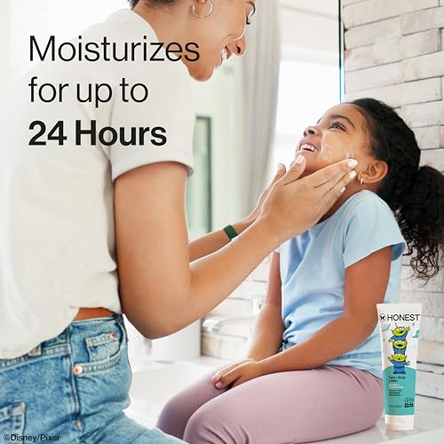 Image of The Honest Company Moisturizing Face + Body Lotion, Fast Absorbing, Dermatologist Tested, Hypoallergenic, Disney and Pixar's Toy Story, Sensitive Fragrance Free