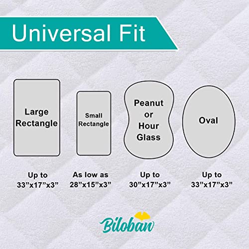 Image of Bassinet Mattress Pad Cover Fit for Hourglass /Oval Bassinet, 17'' x 33'' | Waterproof Quilted Mattress Protector Sheets, 2 Pack, Ultra Soft Breathable, White and Grey