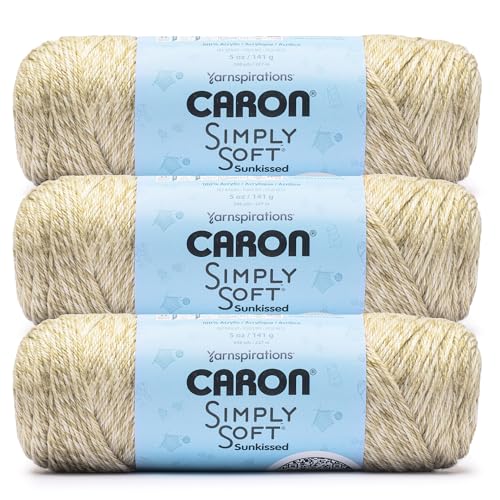 Image of Caron Simply Soft Sunkissed Coconut Tonal Yarn - 3 Pack of 141g /5oz - 100% Acrylic - #4 Worsted (Medium) - 248 Yards - Knitting /Crochet