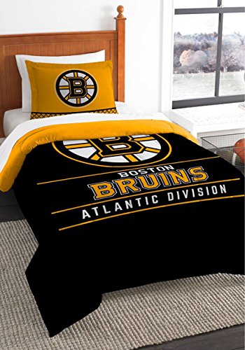 Northwest NHL Boston Bruins Comforter and Sham Set, Full/Queen, Draft