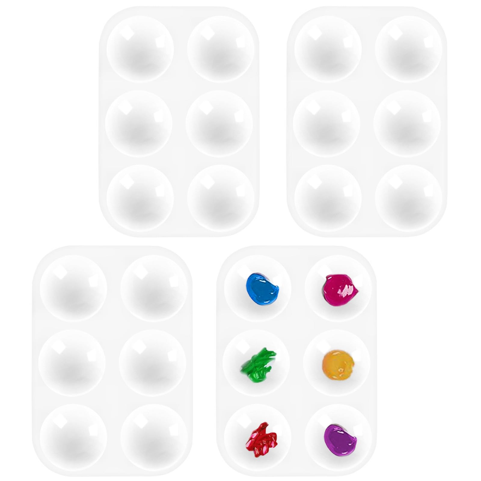 10 Stück Mischpalette, 12.5 * 8.5cm Kunststoffpaletten Palette Malpalette für Aquarell Malen Kunst Malerei, Weiß