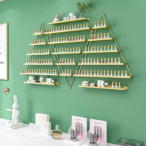 Présentoir mural pour vernis à ongles en métal,Présentoir de stockage de bouteilles de vernis à ongles triangle simple,Support combiné pour huiles essentielles et parfums,pour Home Salon Business Sp Cover