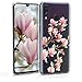 Produktbild kwmobile Hülle kompatibel mit Samsung Galaxy A40 - Handyhülle - Handy Case Magnolien Rosa Weiß Transparent
