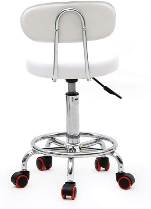 Office Chair Desk Chair Ergonomic Computer Chair High Back Executive Chair Swivel Chair for Women Men Adults Round Stool Plastic Arch Feet Rotation Bar Stool (white1)