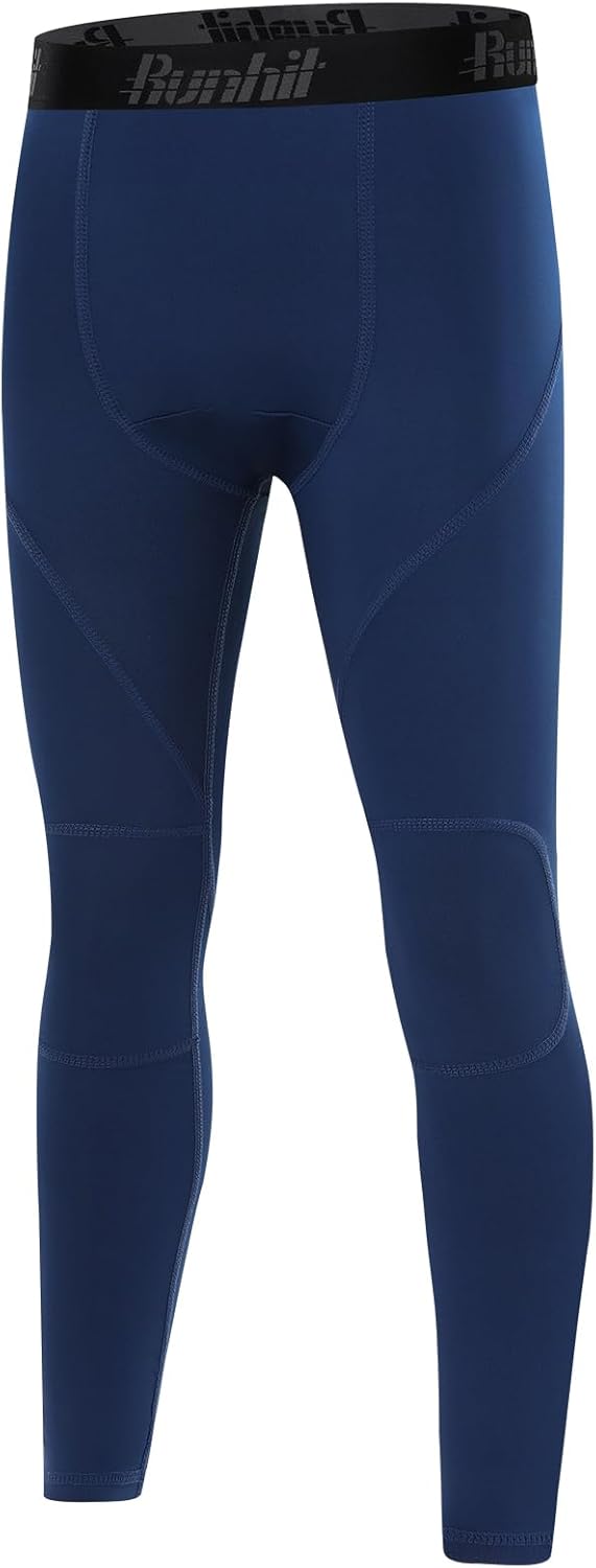 Runhit Boys Compression Leggings Youth Athletic Tights Basketball Compression Pants Boys Base Layer Pants Sports Legging