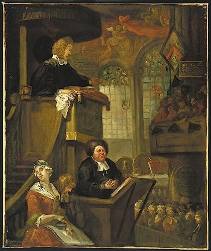 Affiches et gravures William Hogarth tableau la congrégation endormie sur toile 60x90