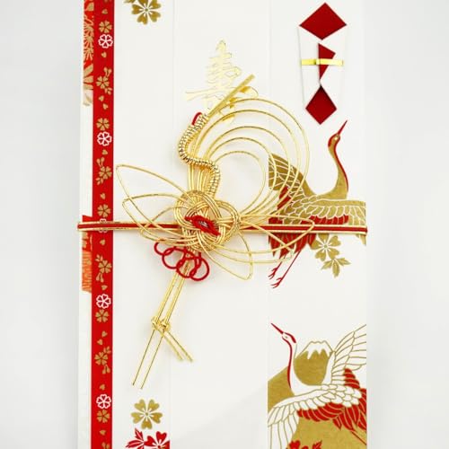 FRONTIA Envelopes de dinheiro japoneses tradicionais, impressão de seda, guindaste dourado e fuji ve