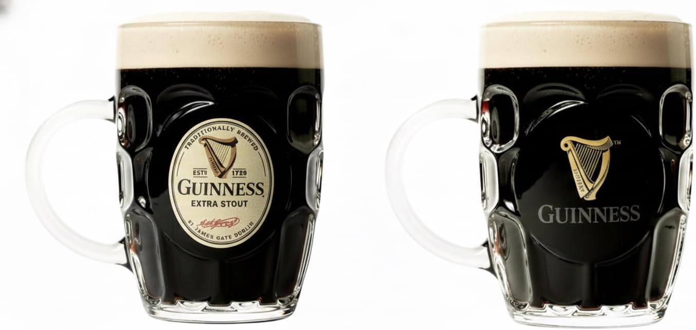 LORD'S ROCKS Guinness 20oz Beer Glasses Twin Pack Tankards Compatible | Certified Official Merchandise | Ideal gift for Beer Lovers