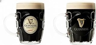 Guinness 20oz Beer Glasses Twin Pack Tankards Compatible | Certified Official Merchandise | Ideal gift for Beer Lovers