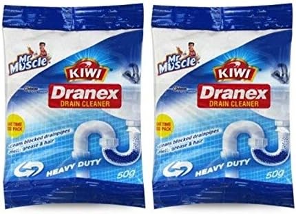 KIWI Mr. Muscle Dranex Drain Cleaner, 50 g Pouch (Pack of 2)