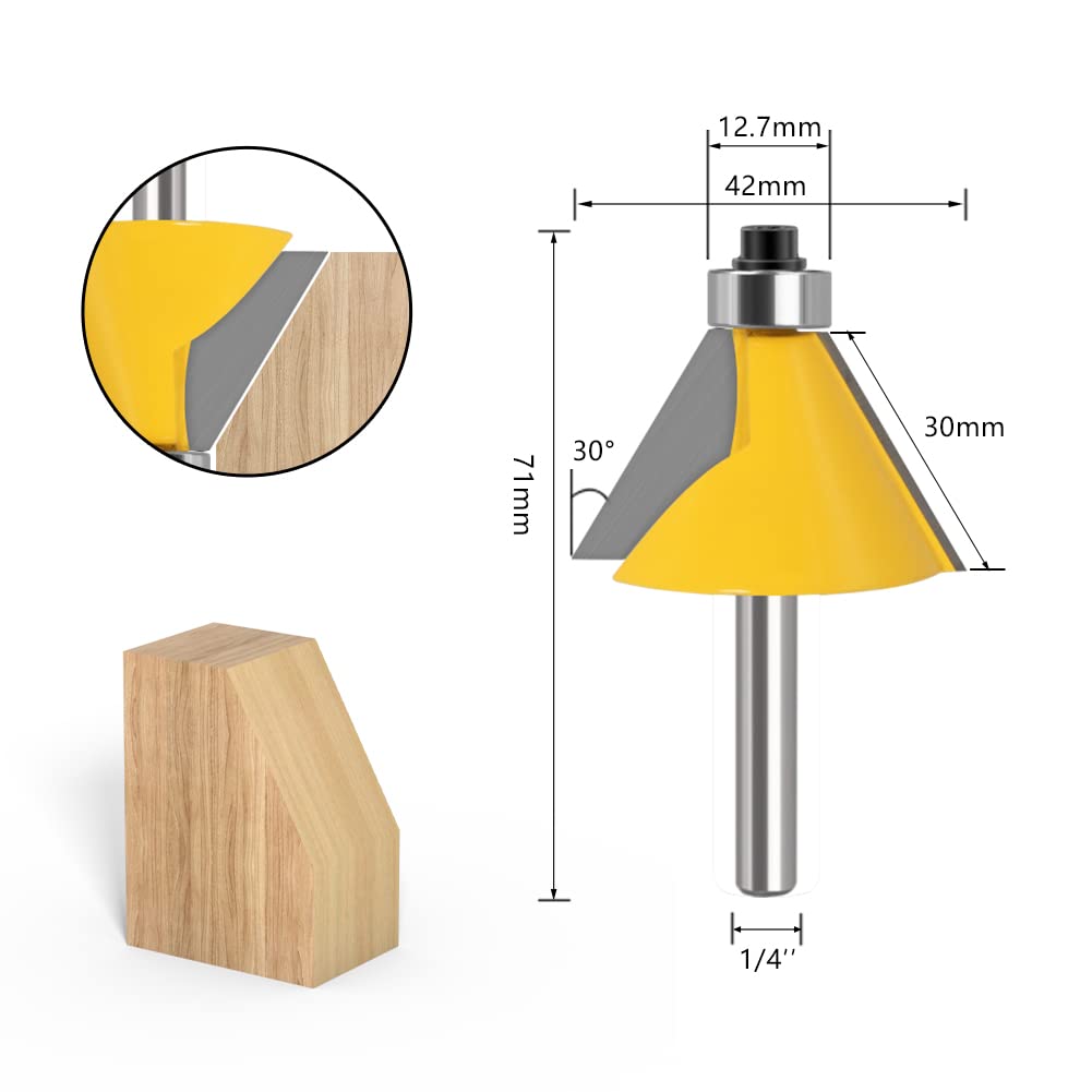 WSOOX Chamfer Router Bits - 5-Piece Set -5