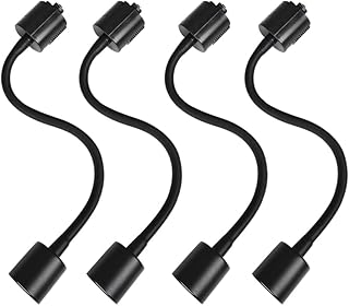 スポットライト器具 配線ダクトレール用 曲げる可能 E11 照明器具 間接照明 フレキシブルアーム ロングタイプ おしゃれ レールライト ライティングレール アームライト 角度調節(E11 4セット, ブラック)