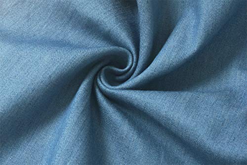 Image of SeNight Women's Maxi Denim Dress Spaghetti Strap with Pockets | Maxi Denim Dress Spaghetti Strap Loose Fit Summer Beach Long Dress with Pockets