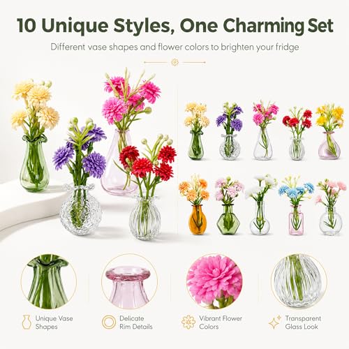 10 imanes decorativos mini jarrón de vidrio miniatura 2