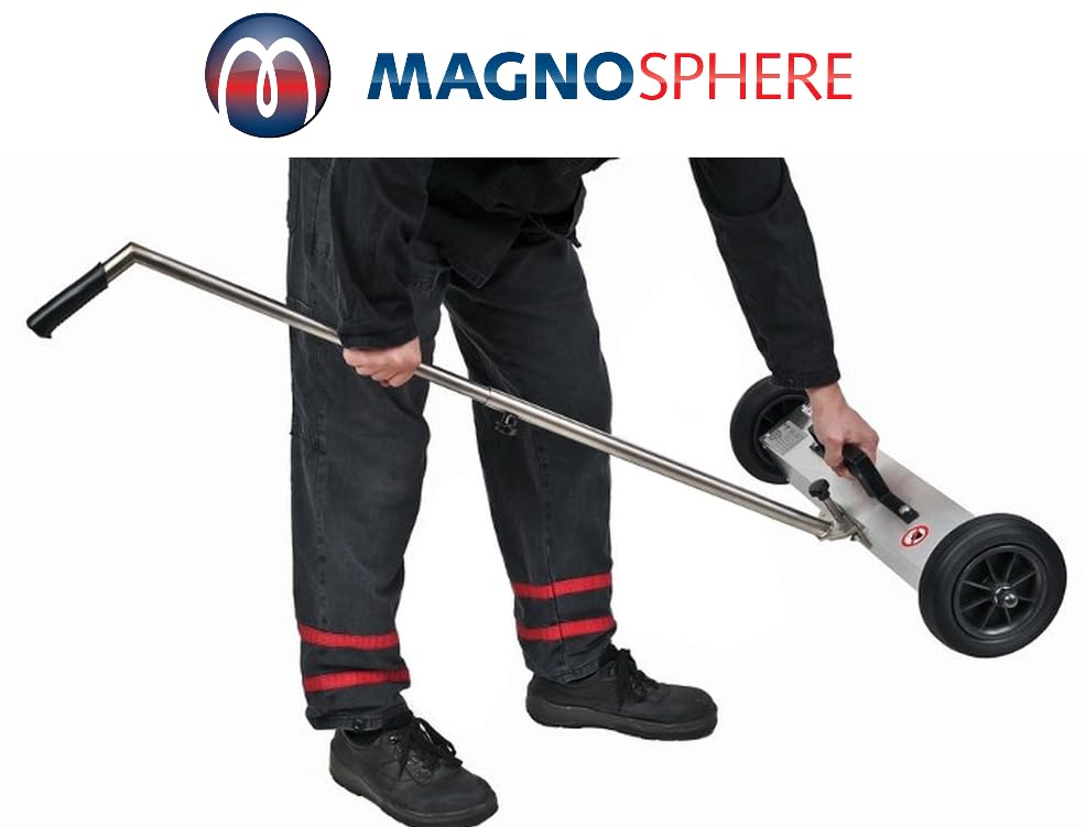 Magnetbesen Mit Ferrit-Magneten – 385 Mm Breite, 25 Mm Bodenabstand, Teleskopstiel, 6 Kg Haftkraft
