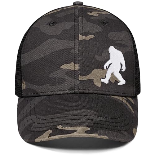 Image of Wild Bigfoot Trucker Hats for Men & Women - Great Men's Snapback Hats, Perfect for Bigfoot Gifts Sasquatch Gifts Camo