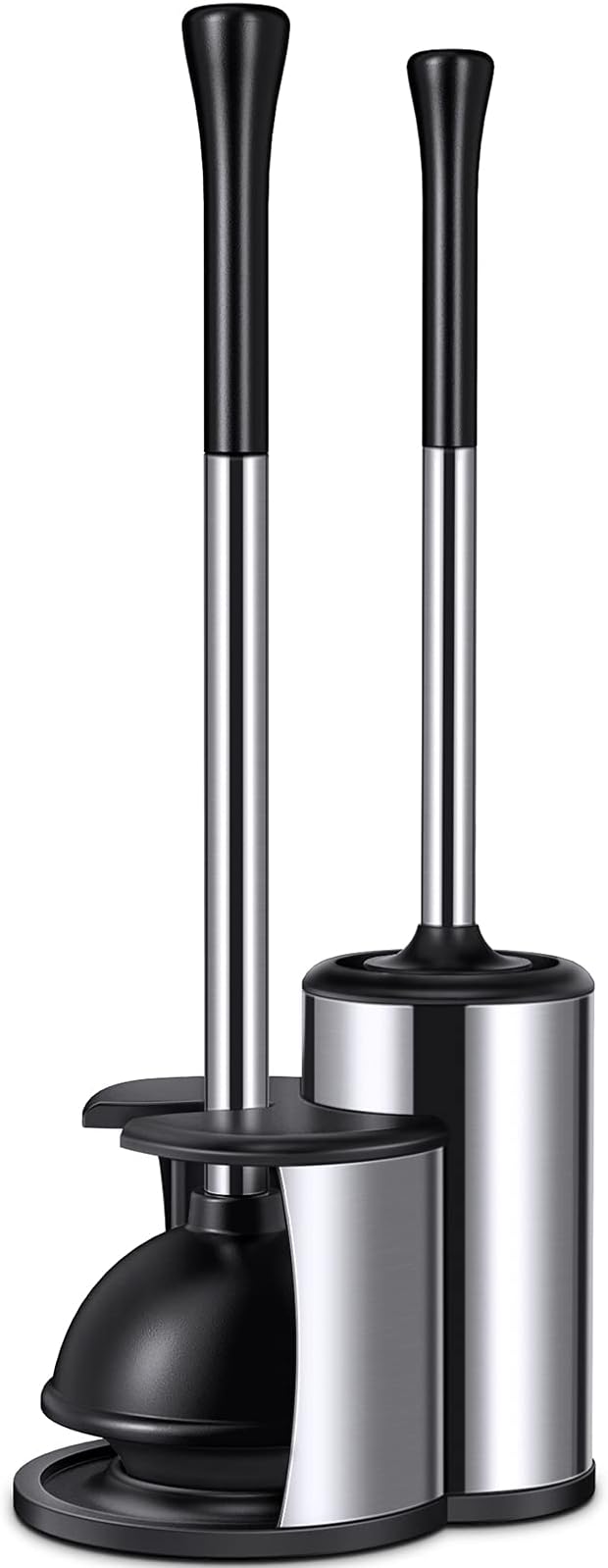 Toilet Plunger Bowl Brush Set Hideaway Heavy Duty Toilet