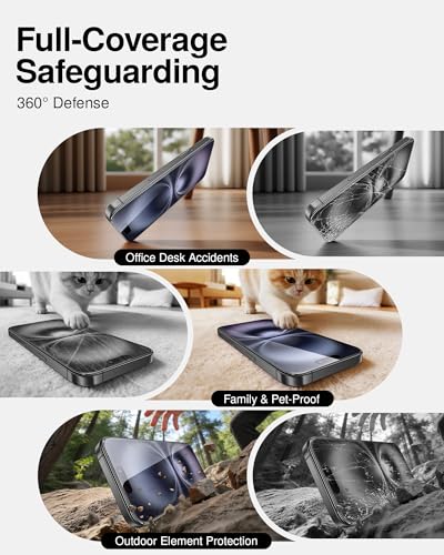 Image of SMARTDEVIL 2 Pack Tempered Glass for iPhone 16 /15 Screen Protector | Military-Grade Shatterproof Protection, Crystal Clear, 9H Hardness, Fast & Easy Installation, Scratch Proof, Case Friendly