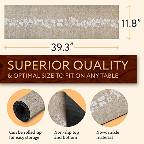 Anna Stay Table Runners - Trivet & Table Runner, Handles Heat Up to 300F, Anti Slip, Hand Washable, Convenient for Hot Dishes and Pots, Great as Jute Dresser Decor & Table Decor, Burlap Table Runners - Thumbnail 6