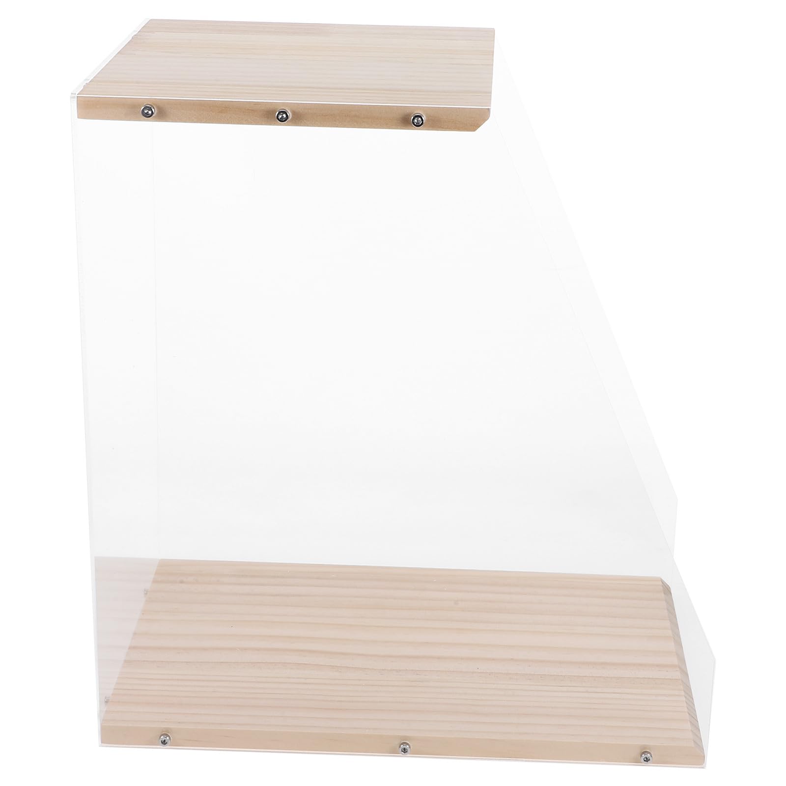 Portadischi in Legno Trasparente Porta Vinile e Supporto Porta CD Coperchio, Organizer Multifunzionale da Scrivania per Libri e Dvd, Contenitore Salvaspazio per Collezioni