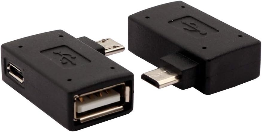 Prоmо 40% оƒƒ AuviPal 2-in-1 Powered Micro USB to USB OTG Adapter 90 Degree (Left+Right) Angled for Fire Stick and Playstation Classic