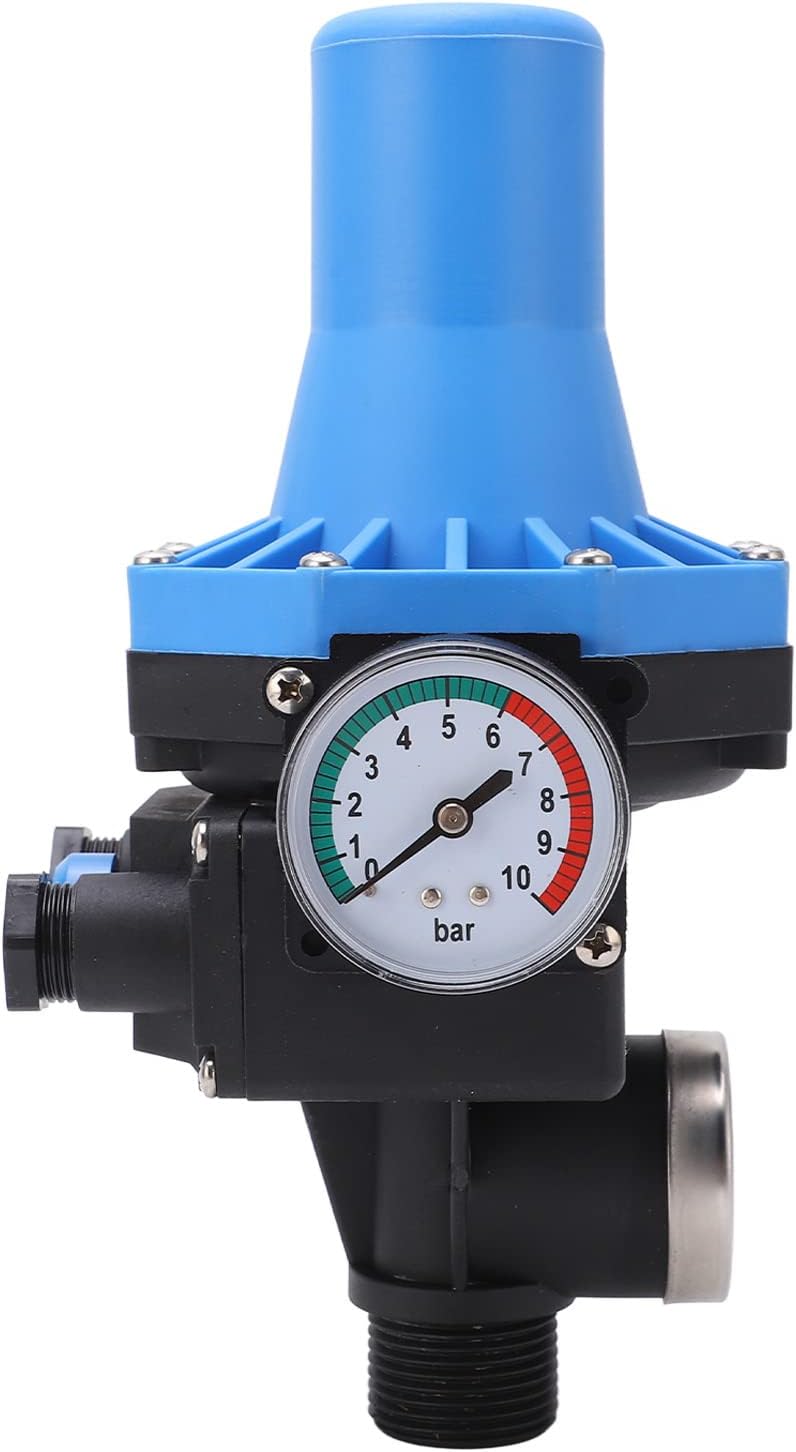 Automatic Start Stop Water Pump Pressure Switch, Waterproof Water Pump Pressure Controller with Single Way Valve for Electric Control Switch 110V-120V (0.75KW)