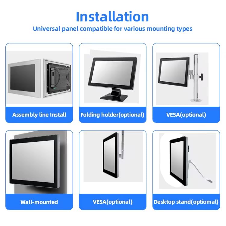 Image of Industrial Embedded Touchscreen Display 7 /8 /10 Inch - EMC Engineered, Wide Temp -10℃~60℃, Vibration Certified for Factory /Hospitality /Kiosk (Inches, 13.3)
