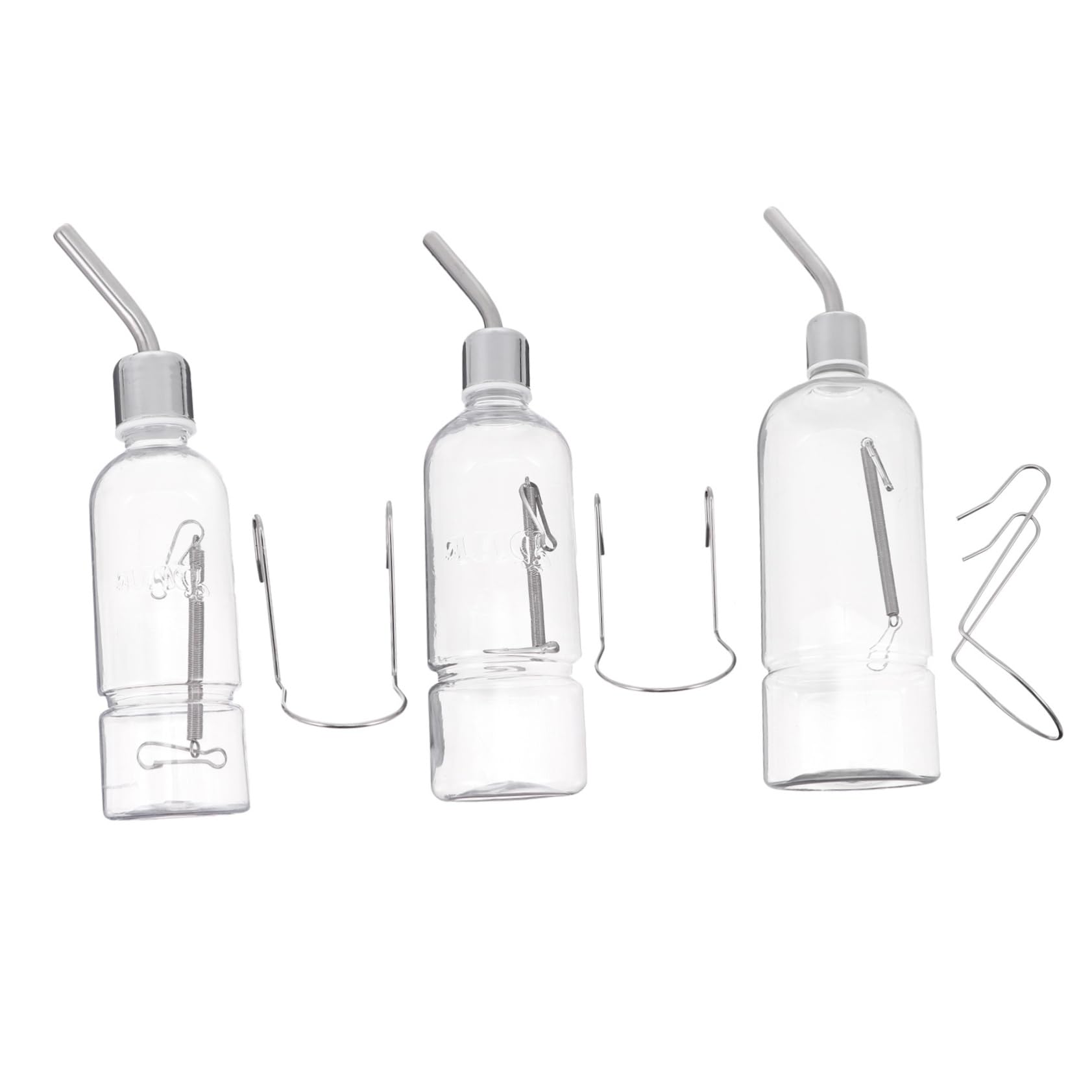 COLLBATH Secure Hanging Pet Water Bottle 3 Pack Stainless Steel for Rabbit Guinea Pig Hamster Ferret Easy Access Pet Drinking Fountain