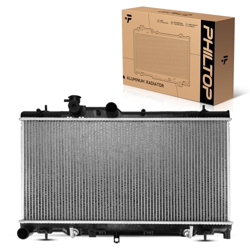 Image of PHILTOP Core Radiator Compatible with 2001-2004 Outback 2.5L, 2000-2004 Legacy, 2000 Outback, 2003 Baja, 2004-2006 Baja 2.5L Transmission Oil Cooler Included | Core Width: 27-1 /16 inch fit for 2003 2004 2005 2006 Baja 2000 2001 2002 2003 2004 Legacy, Outback 2.5L