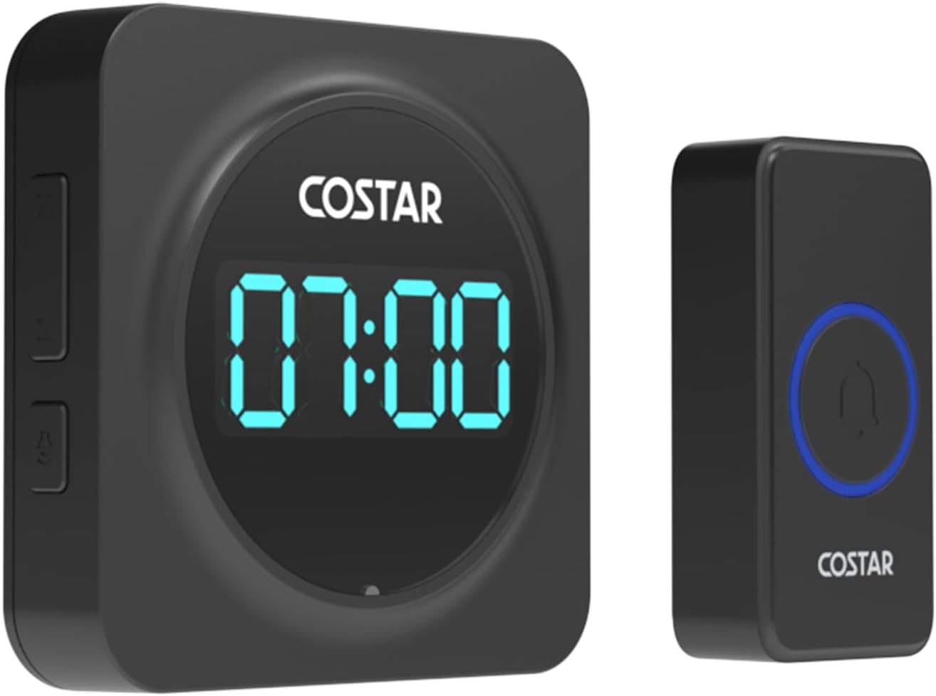 Door Bell - Calling Bell Wireless with 24-Hour Time Display, Wireless Doorbell for Home, 1000ft Range Operating with 58 Chimes, 5 Levels Adjustable Volume(Pebble 700 Black)