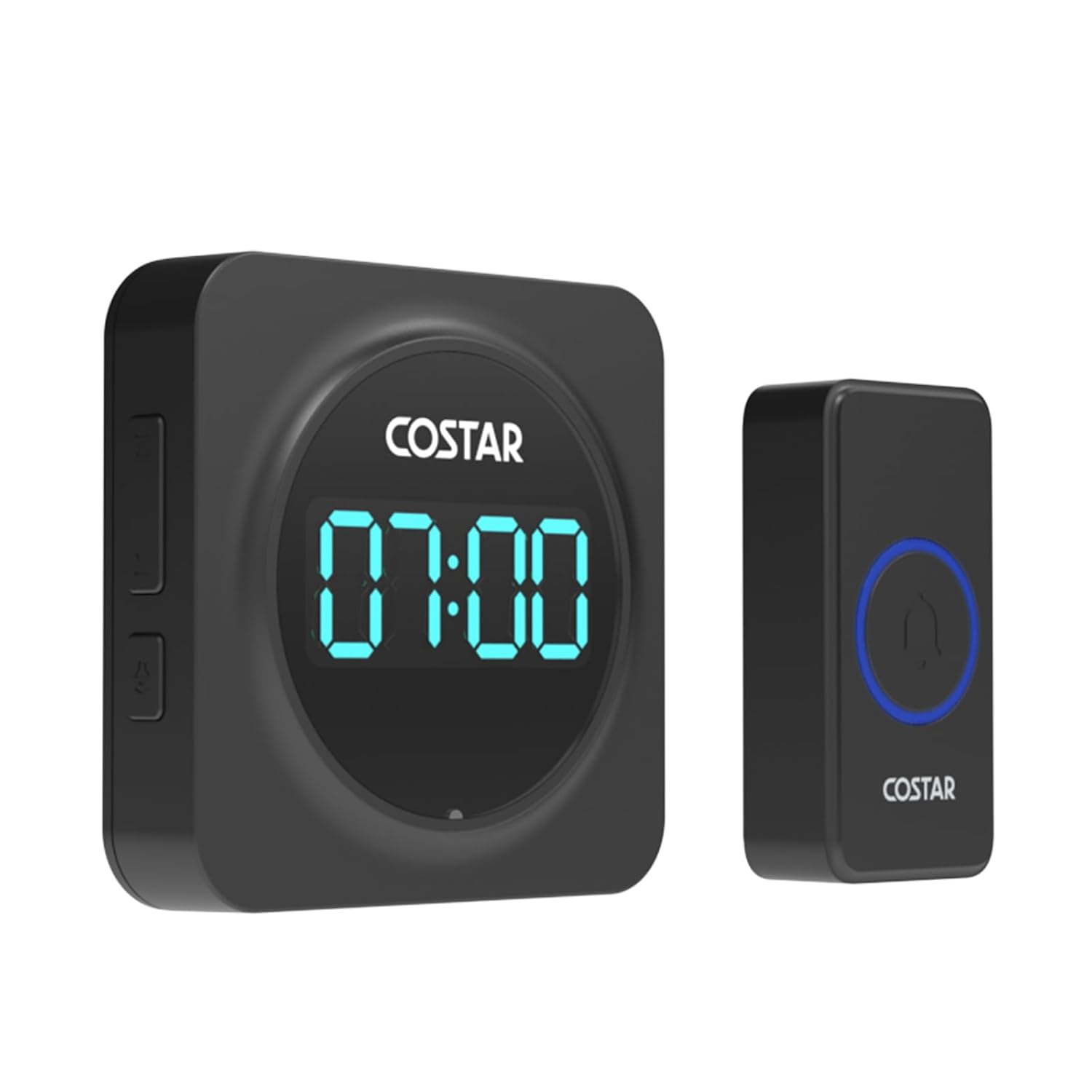 Costar Door Bell – Calling Bell Wireless with 24-Hour Time Display, Wireless Doorbell for Home, 1000ft Range Operating with 58 Chimes, 5 Levels Adjustable Volume(Pebble 700 Black)
