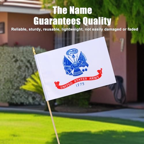 HSQCEZ 10Pcs Military Flag Set Small Army Armed Forces Flags On Wooden Stick,All Military Branches Mini Hand Held Flags for Veterans Day Memorial Day USA Fourth of July Decorations,5x8 Inch by HSQCEZ - Image 5