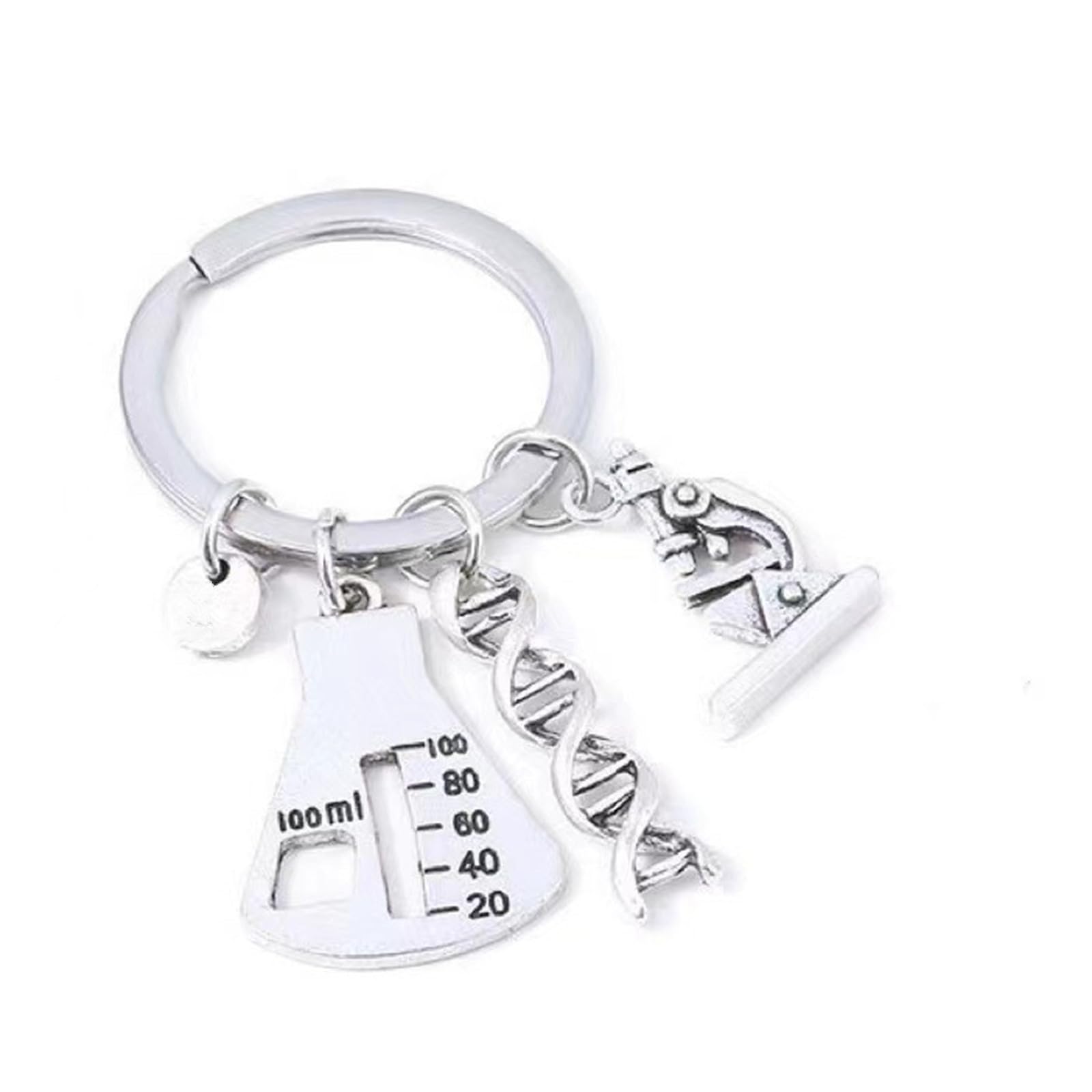 Chemistry Science Molecule Pendant Necklace Punk Unique Biology Lab Microscope DNA Double Helix Individual Bottle Adjustable Chain Necklace for Women Teen Girls Teachers Science Lover Fashion Jewelry