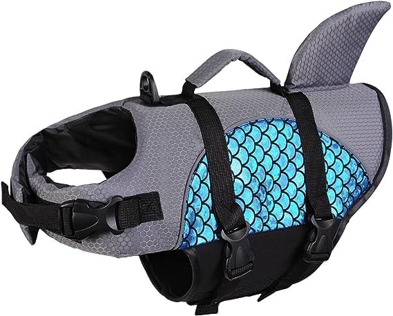 MUGATH Dog Life Vest Jacket for Swimming Training Adjustable Safety Lifesaver for Flotation Dog Life Jacket with Rescue Handle Summer Swimwear, Training, Boating for Dogs