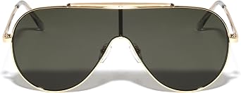 Seattle Flat Top Round Shield One Piece Aviator Sunglasses M10782