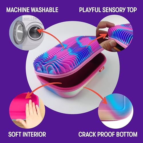 ZIPIT Wavy Pencil Case for Girls, Silicone Sensory Cute Pencil Box, Purple by ZIPIT - Used condition - Image 2