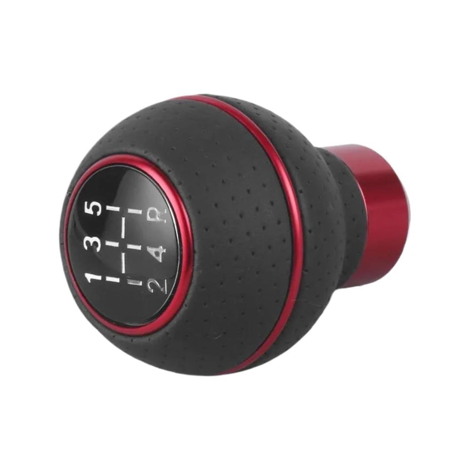 Mkgkacvcpt Red Replacement Shift Knob For Car 5-Speed Universal Leather / Aluminium