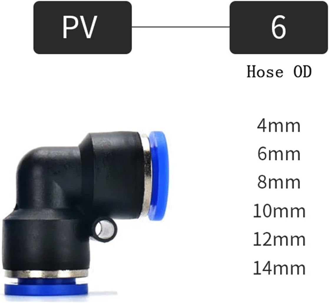 Pneumatic Connectors Air Hose Fitting Tube Adapter PV 6mm 8mm 10mm 12mm Elbow Quick Release Connector Accessories(12mm)