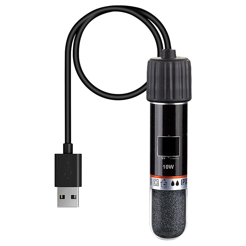 Yardwe Mini Aquarium Heater Usb Fish Tank Heater with Constant Temperature Control Compact Small for Betta and Desktop Aquariums