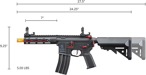 Vista 16 de Lancer Tactical Gen 2 Hellion MLOK 7" Piactinny Polymer Airsoft M4 AEG Full/Semi-Auto Airsoft Gun (Batería y cargador incluidos)